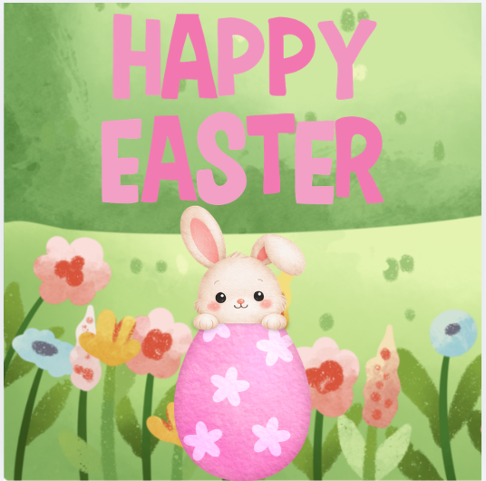 Easter sublimation glass coaster with watercolor floral design