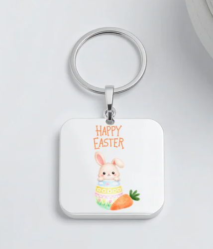 Easter sublimation acrylic keychains with pastel designs