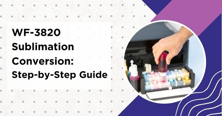 Sublimation ink being refilled into printer cartridges for a WorkForce Pro WF-3820 conversion setup